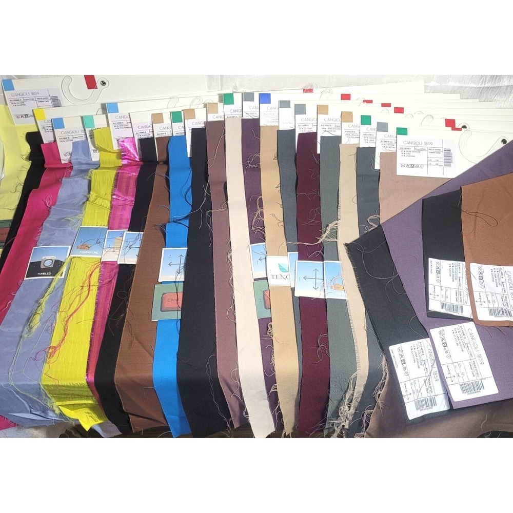 LOT #1: Italian Cangioli Cotton & Misc. Blend Solids Fabric Samples 15" x 24"